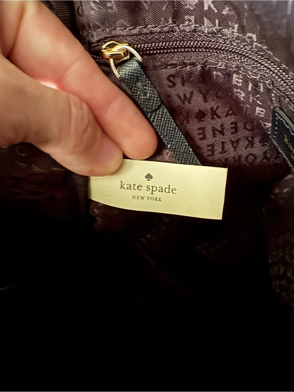 kate spade black nylon backpack with gold hardware